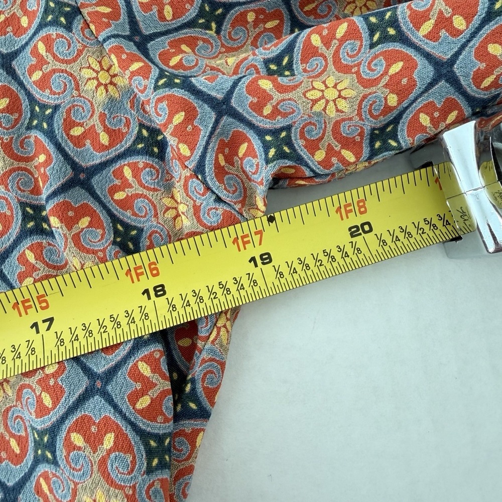 Loco Lindo Vintage Ruffle Blouse Boho Empire Waist S Psychedelic Retro Print - Picture 8 of 9